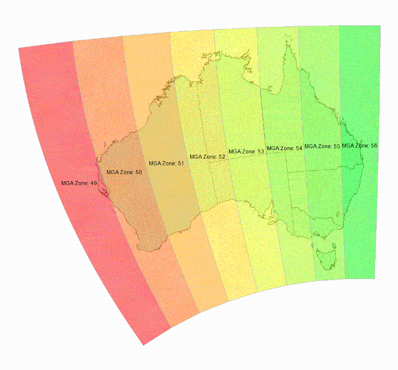 GDA94 MGAZone Area Calculation Variation